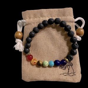 Handmade 7 Chakra stretch bracelet 7.25”